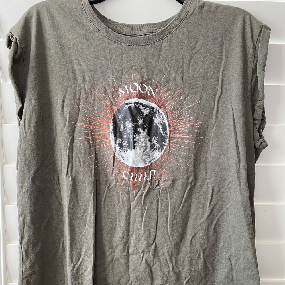 Olive green moon child t-shirt